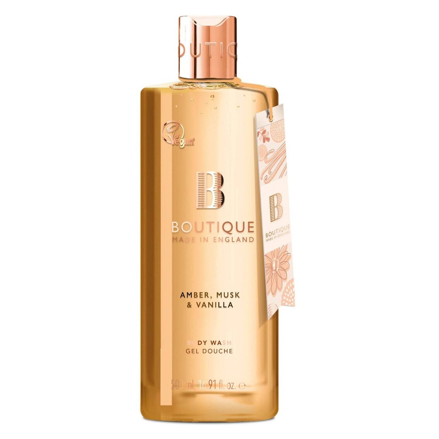 Amber, Musk & Vanilla Body Wash & Shower Gel 500ml
