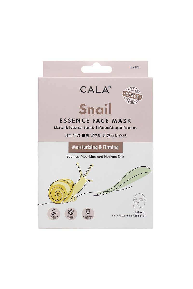 CALA Snail Essence Facial Sheet Masks 5pk