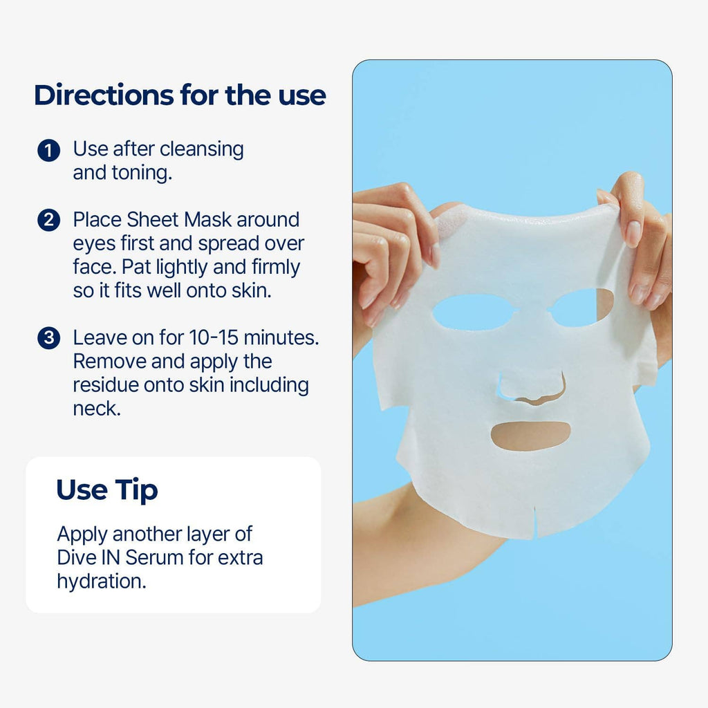 Torriden
Dive-In Low Molecular Hyaluronic Acid Mask Pack 1pcs