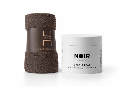 Epic Treat Deep Treatment Mask & Harah Hairtowel Pakkedeal Brun 🤎